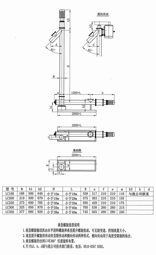 立式螺旋輸送機結構圖